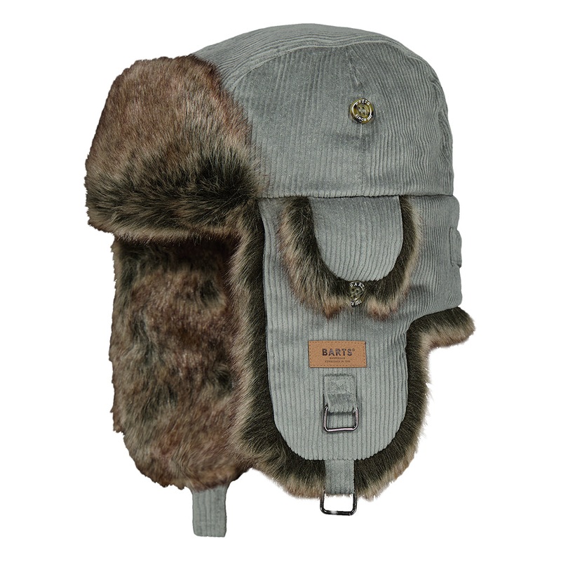 Barts Hats Corduroy Rib Faux Fur Bomber Trapper Hat – Celadon Green 1-Size