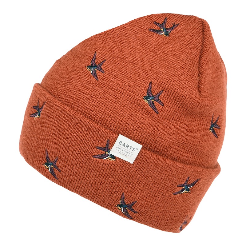 Barts Hats Vinson Swallow Cuffed Beanie Hat – Rust 1-Size