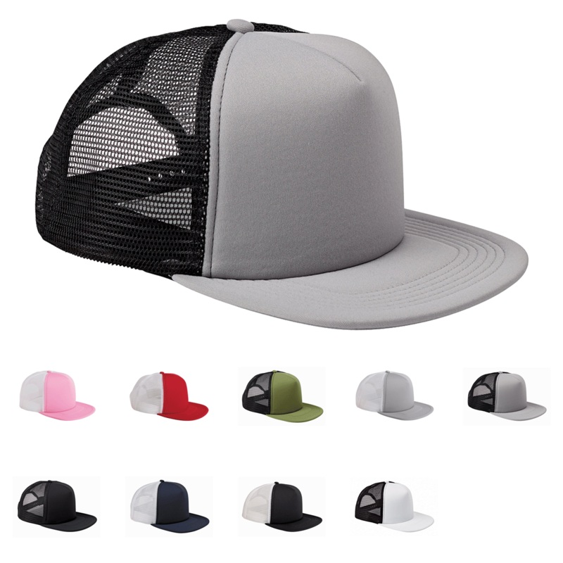 Big Accessories BX030 5-Panel Foam Front Trucker Cap Black/Black