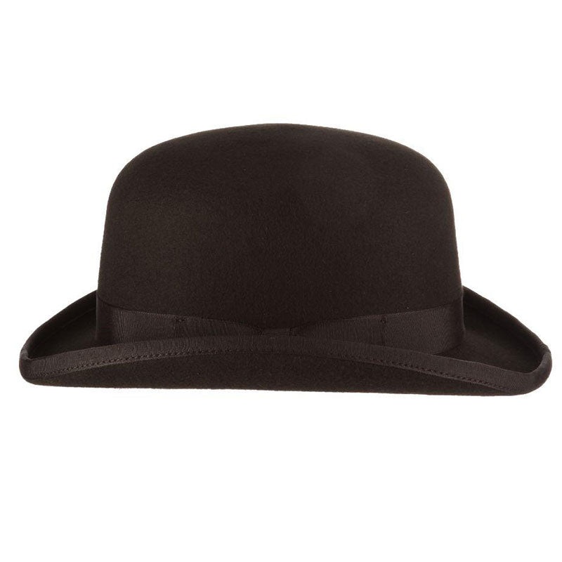 Black Structured Wool Felt Bowler Hat – Scala Men’s Hats Black Large (23″)