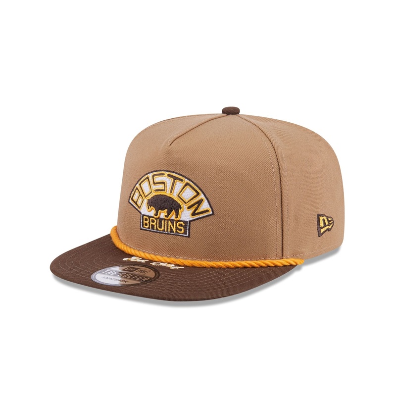 Boston Bruins Khaki Rope Golfer Hat One Size