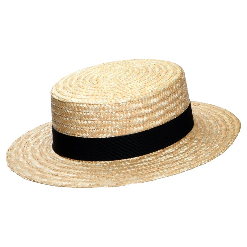 Christys Hats Boater Hat with Black Band – Natural S