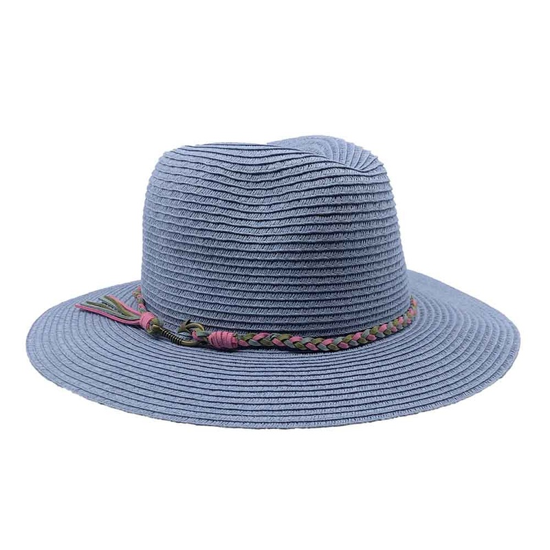 Periwinkle Safari Hat with Suede Tie – John Callanan Periwinkle