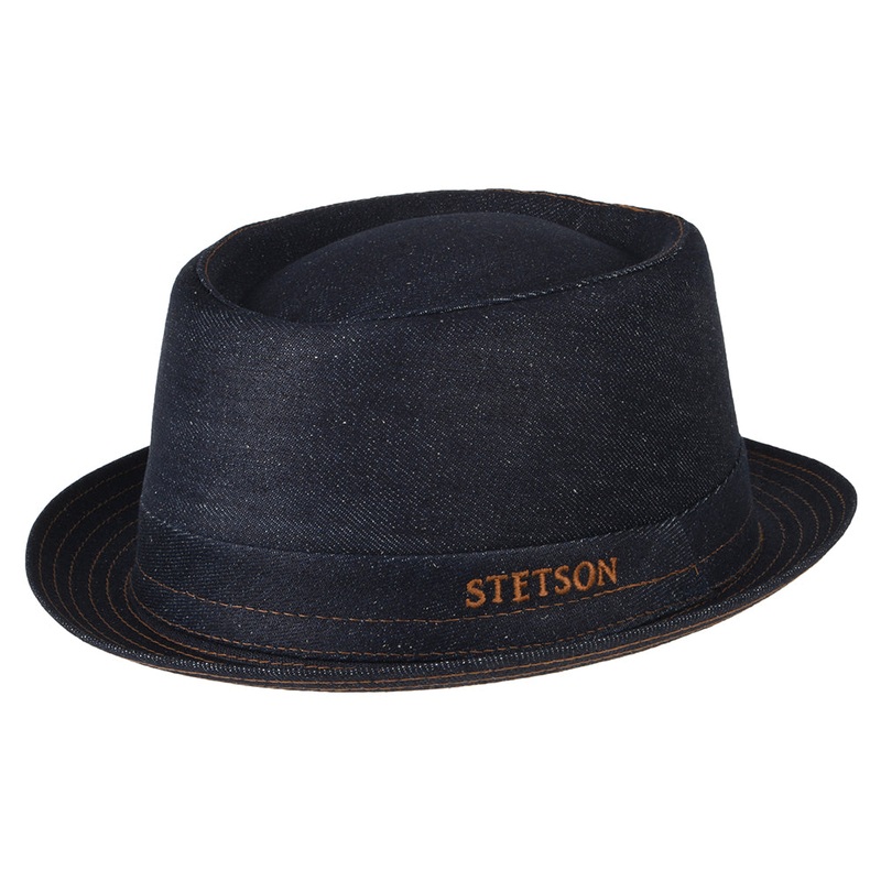 Stetson Hats Denim Pork Pie Hat – Dark Blue S