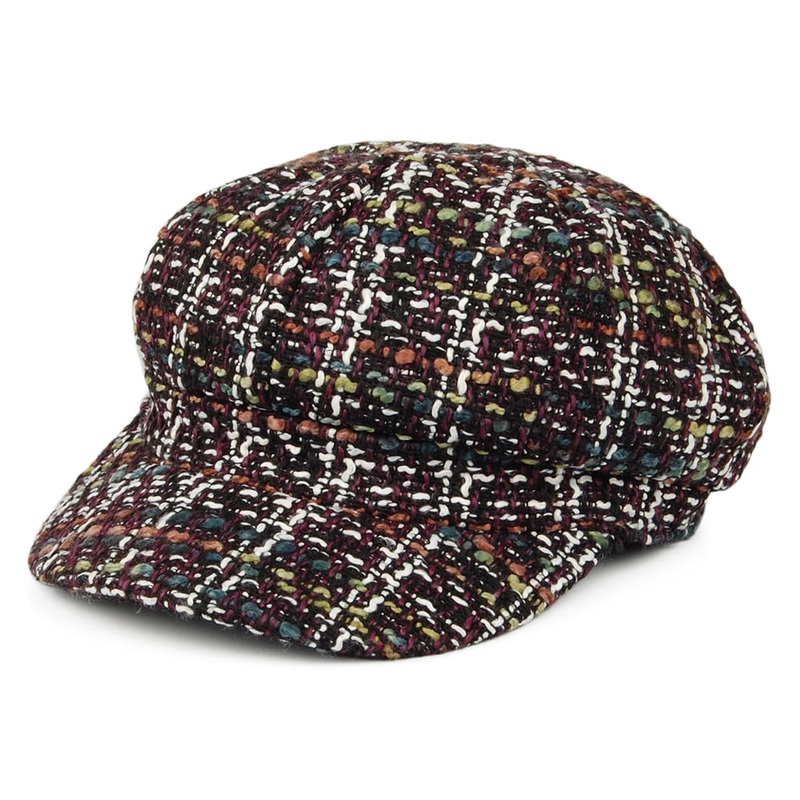 Whiteley Hats Tweed Baker Boy Cap – Purple-Mix 1-Size