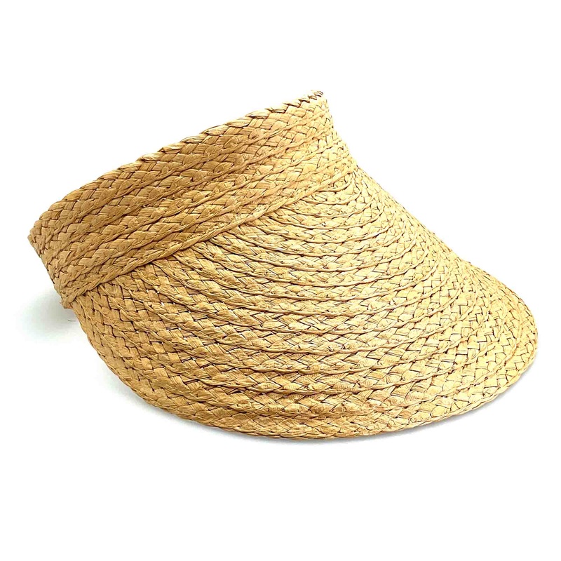 Wide Brim Braided Roll Up Sun Visor for Smaller Heads – Fadivo Hats Toast S/M (53-57 cm)