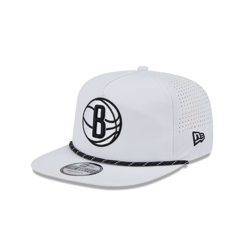 Brooklyn Nets Optic White Performance Rope Golfer Hat One Size