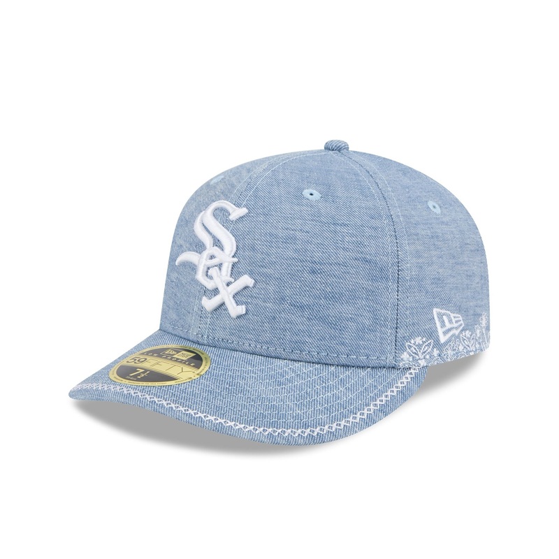 Chicago White Sox Hand Stitched Chambray Low Profile 59FIFTY Fitted Hat 7