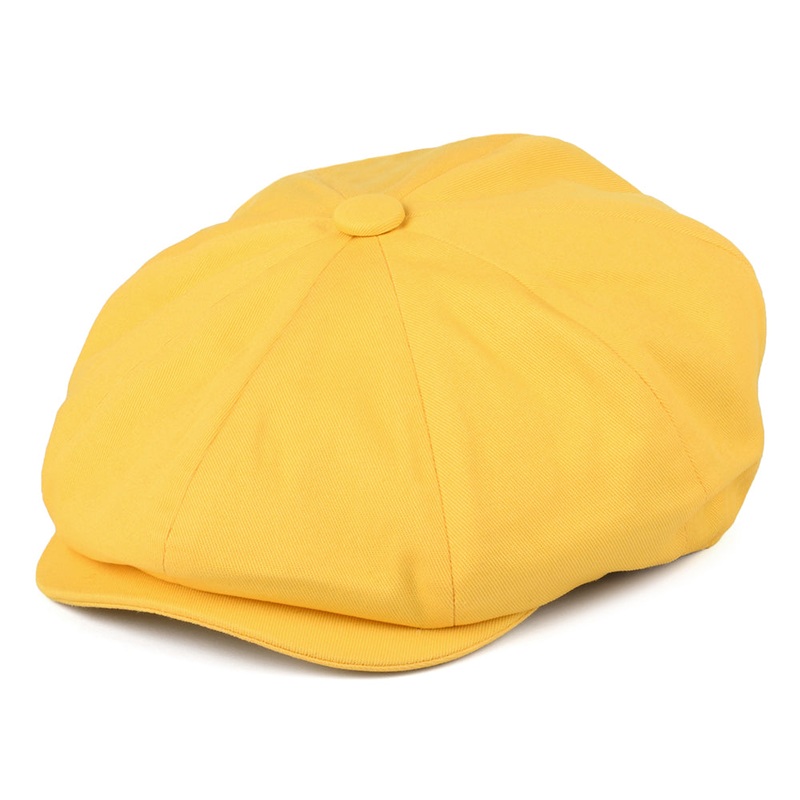 Christys Cotton 8 Piece Newsboy Cap – Yellow S