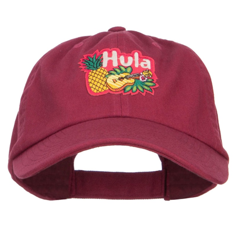 Hawaiian Hula Patched Low Cap Wine One Size