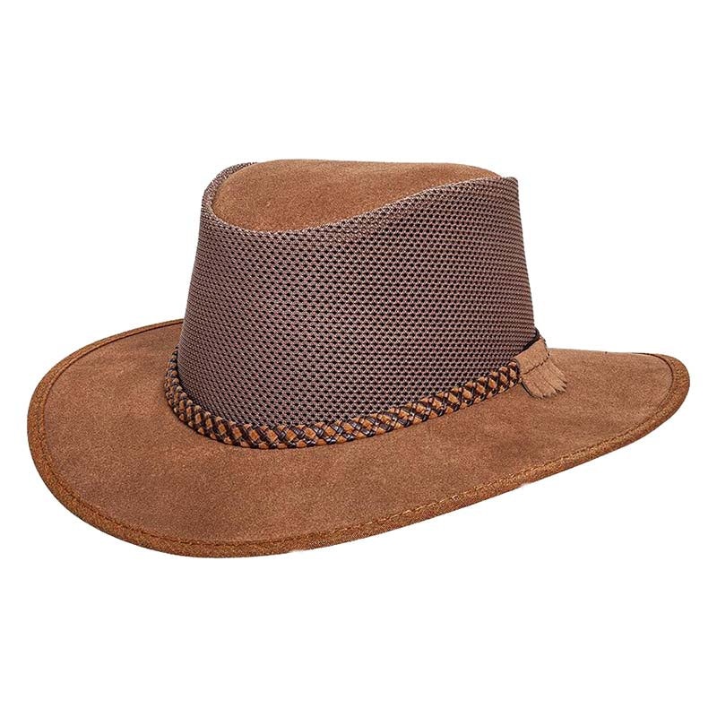 Head’N Home Monterey Breezer SolAir Suede Leather Hat up to 3XL- Bark Bark S (55 cm – 6 7/8)