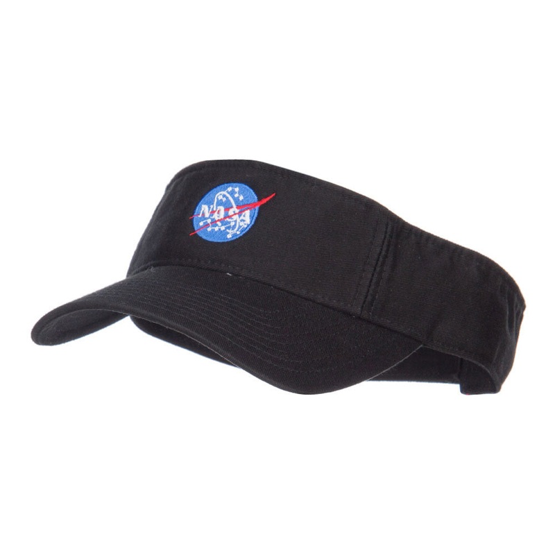 NASA Insignia Embroidered Cotton Washed Visor Black One Size