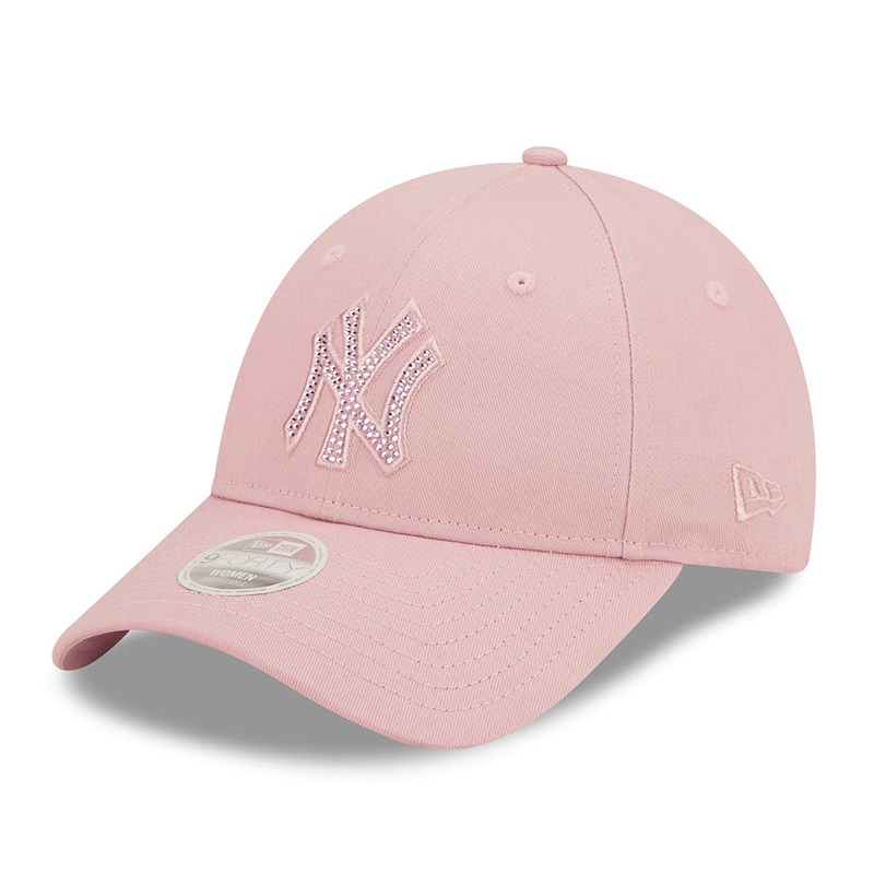 New Era Womens 9FORTY New York Yankees Baseball Cap – MLB Diamante – Pink Adjustable