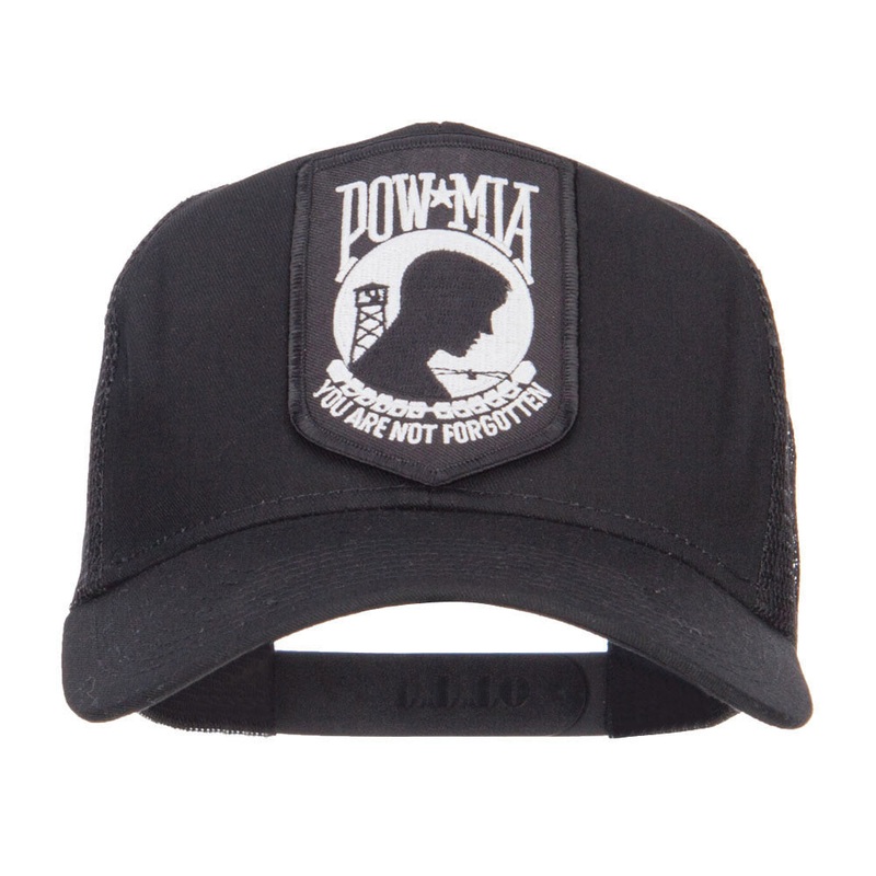 Pow Mia Military Patch Mesh Cap Black One Size
