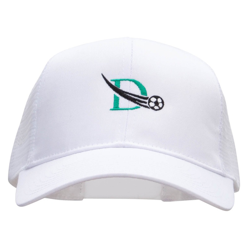 Soccer Defender Embroidered Solid Cotton Prostyle Twill Mesh Cap White One Size