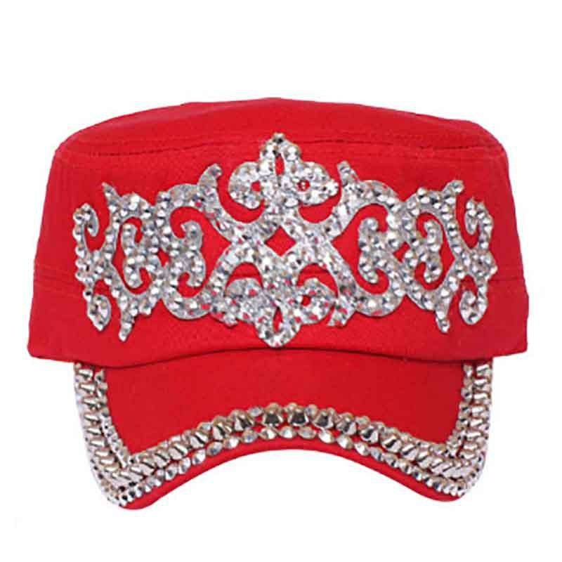 Studded Cadet Cap Red Medium (57 cm)