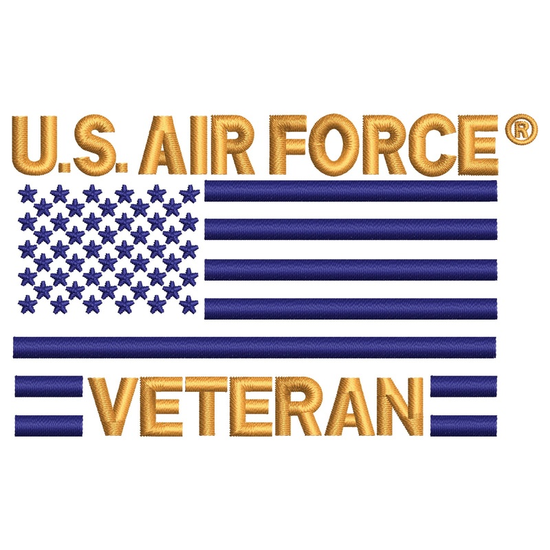 US Air Force Veteran with Flag Logo US Air Force Veteran with Flag Logo One Size