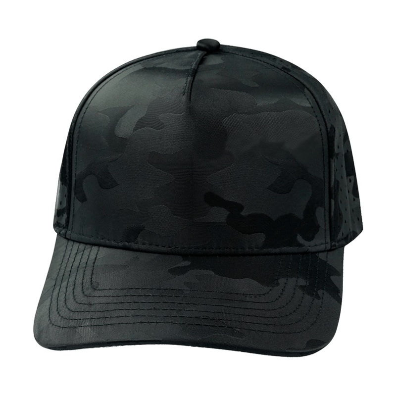 Blank – 5 Panel – Structured – Black Camo (Unisex) – Laser Mesh