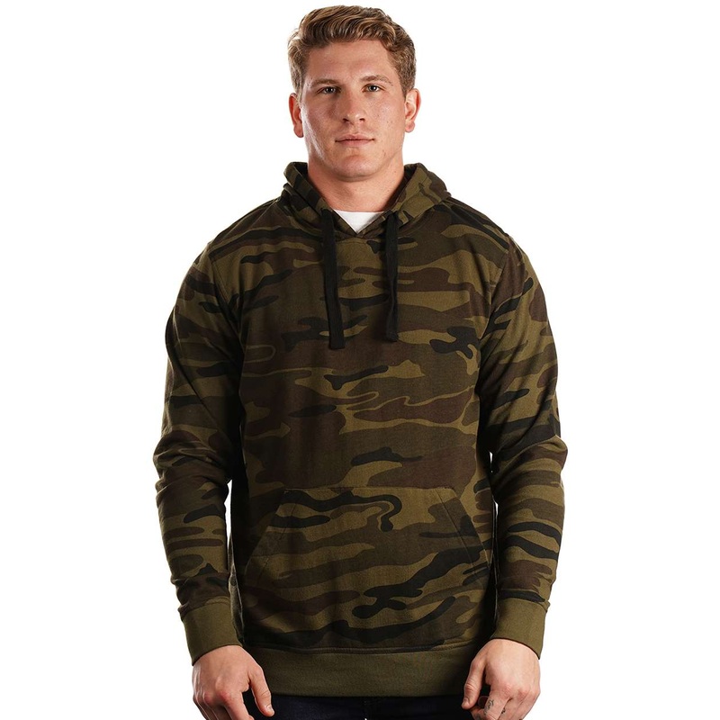 Burnside 8605 Enzyme-Washed French Terry Camo Hooded Sweatshirt Black Camo S