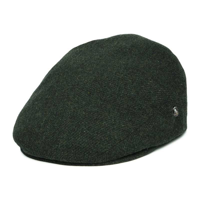 City Sport Heathered Virgin Wool Flat Cap – Dark Green S