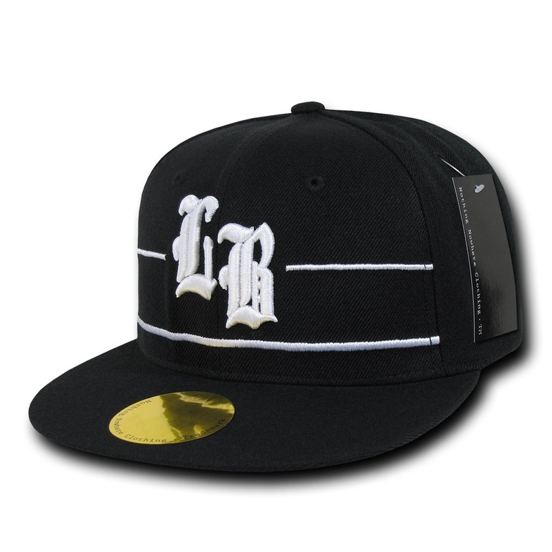 Long Beach City Snapback Flat Bill Hats, Flip Side Black