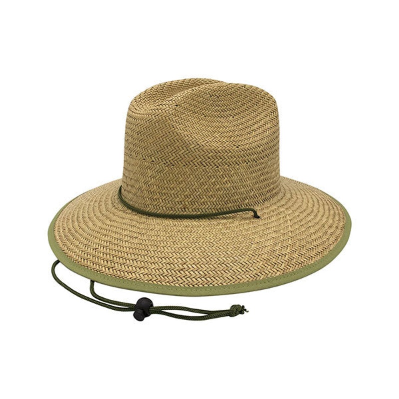 Mega Cap 8031 Lifeguard Straw Hat Natural-Black