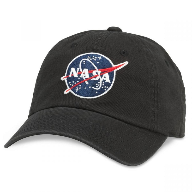 NASA Ballpark Strapback Baseball Cap Dad Hat BLACK ADJUSTABLE