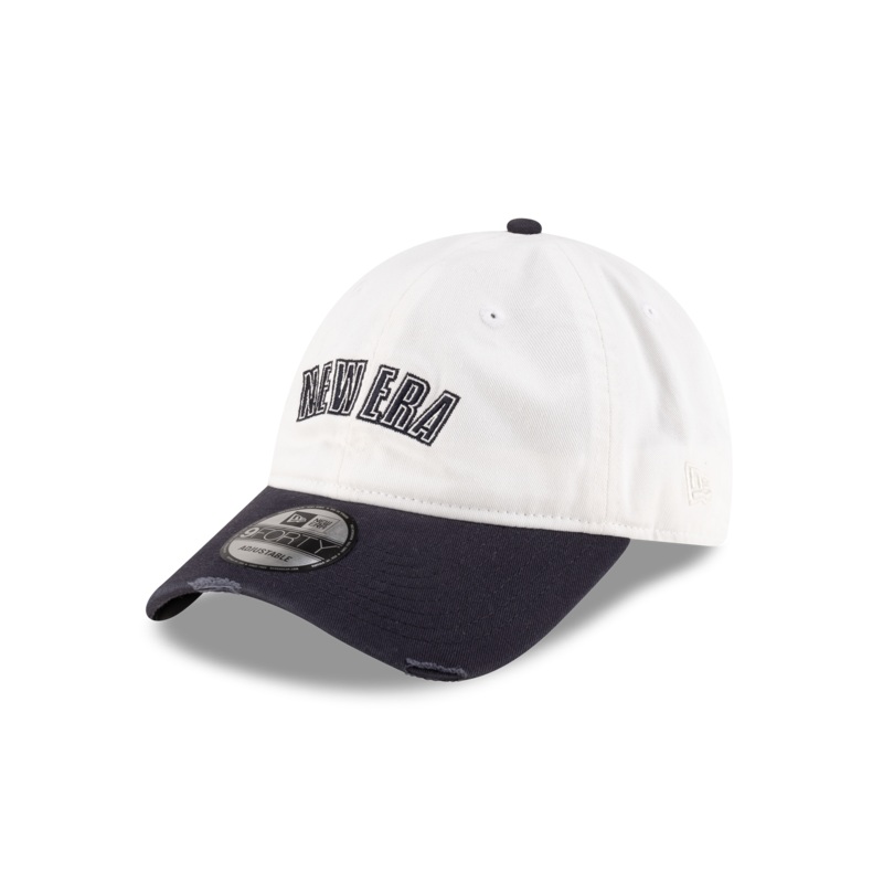 New Era Branded Sweep Rugby College White 9FORTY Adjustable Hat One Size