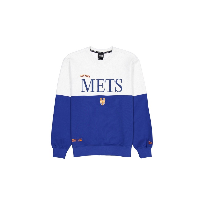 New York Mets Two-Tone Heather Gray Crewneck XS