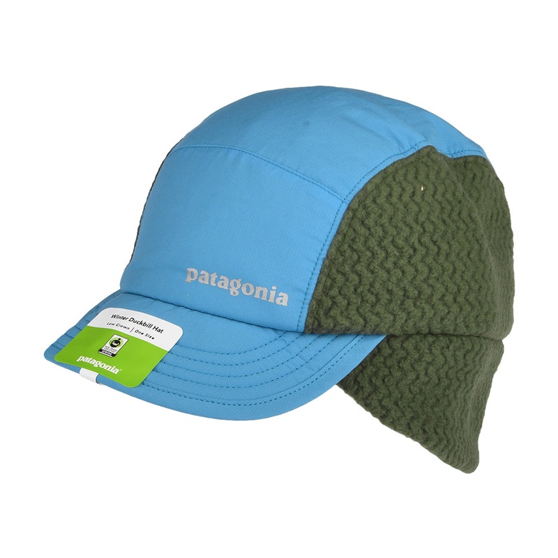 Patagonia Hats Winter Duckbill Baseball Cap With Earflaps – Blue-Grey 1-Size