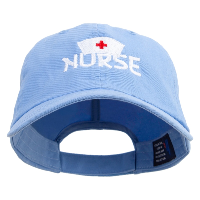Pure Nurse Sign Embroidered Low Profile Dyed Cotton Twill Cap Sky Blue One Size