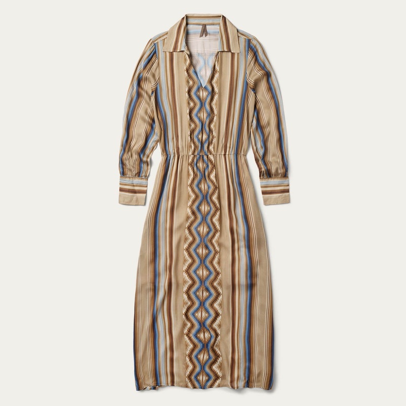 Sand Serape Print Dress Tan XS