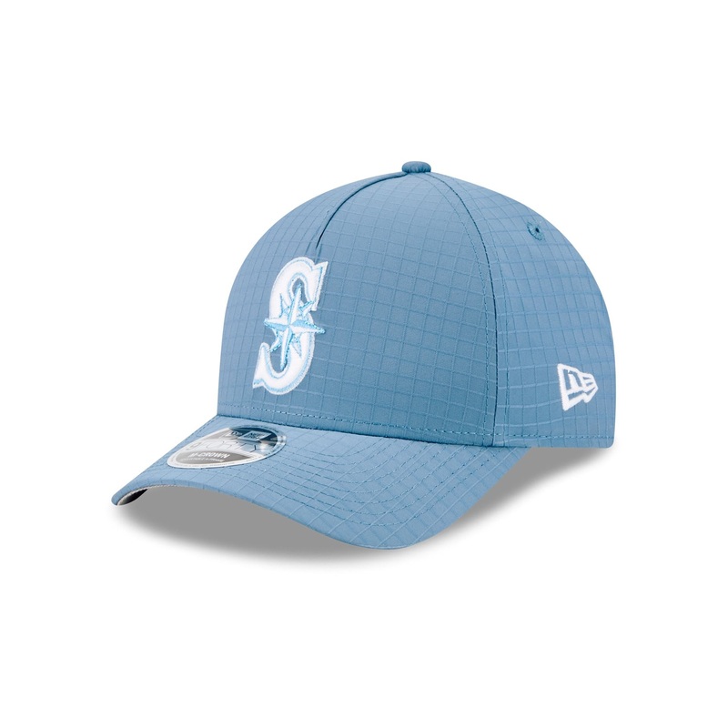 Seattle Mariners Blue Ripstop 9FORTY M-Crown A-Frame Snapback Hat One Size