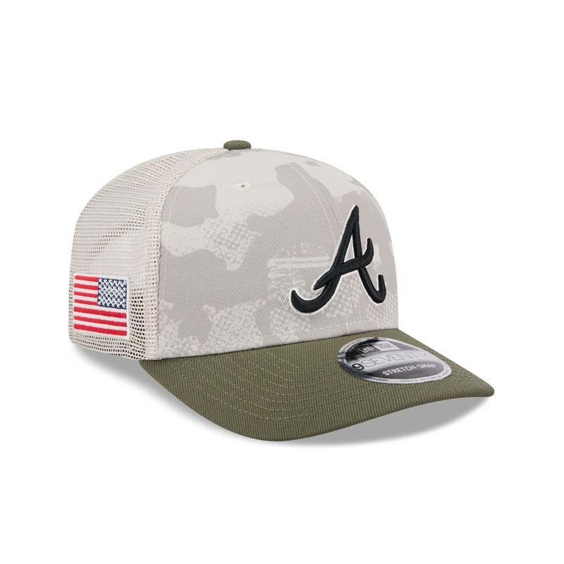 Atlanta Braves Armed Forces Day 2025 9SEVENTY Trucker Hat One Size