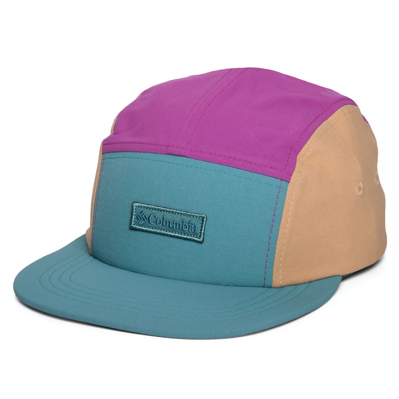 Columbia Hats Creek Side Water Repellent 5 Panel Cap – Teal-Purple-Tan Adjustable