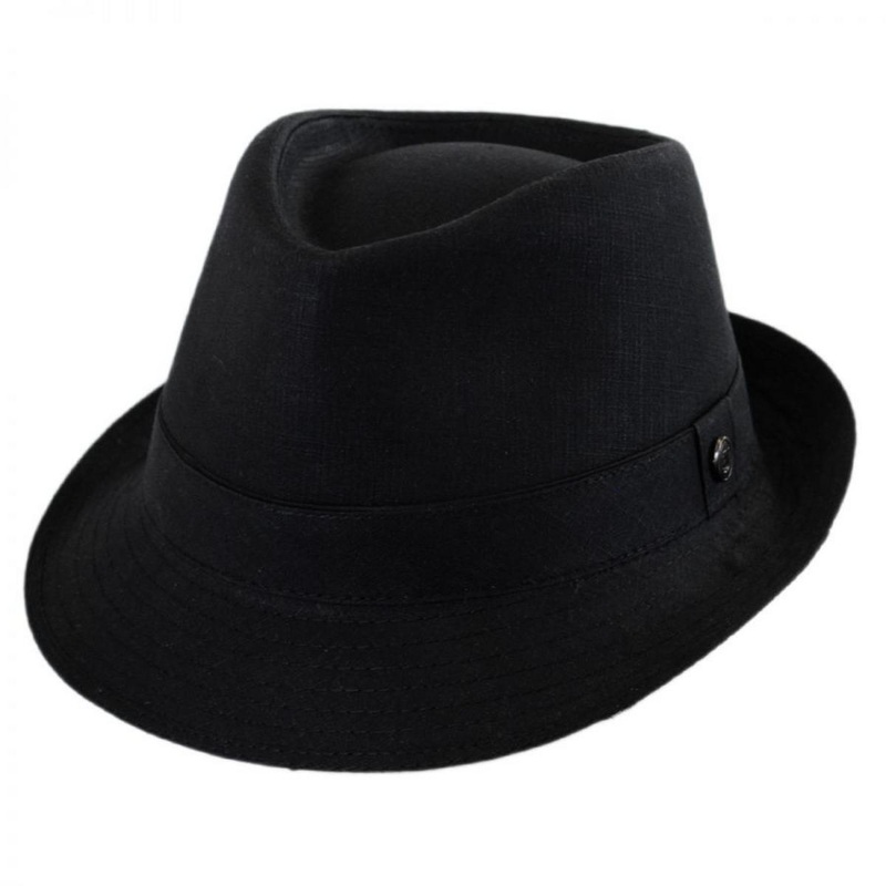 Cotton Trilby Fedora Hat BLACK S