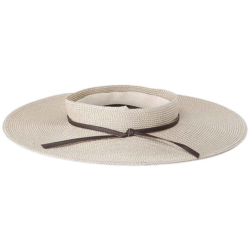 Crownless Sun Visor Hat by Jeanne Simmons White tweed