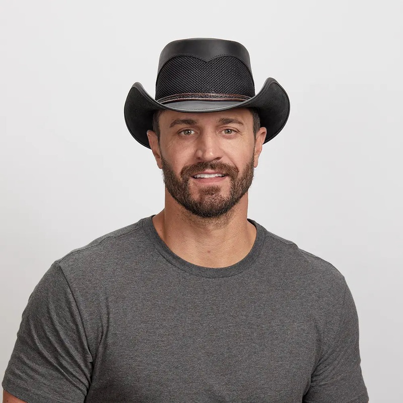 Durango | Mens Leather Cowboy Hat Black SM