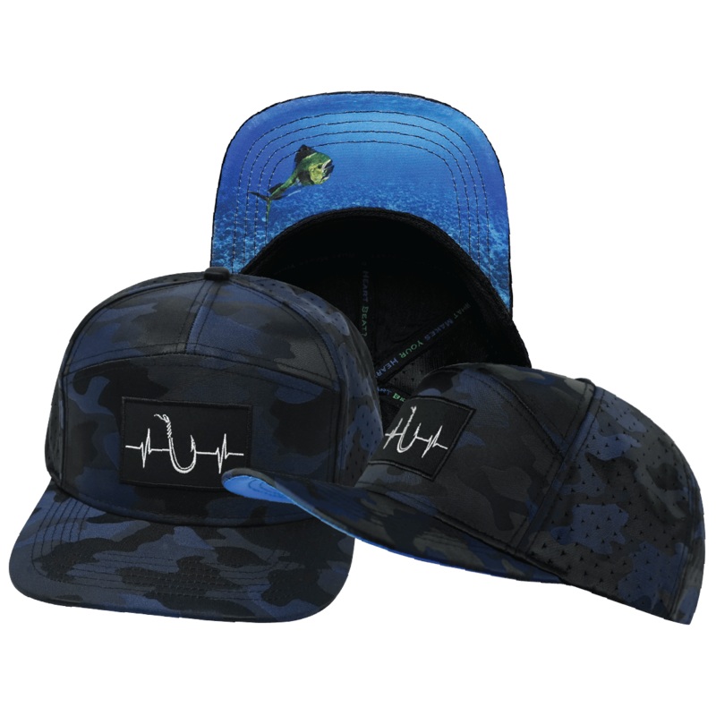 Fishing Hat – Flat Bill – Navy Camo – Laser Mesh