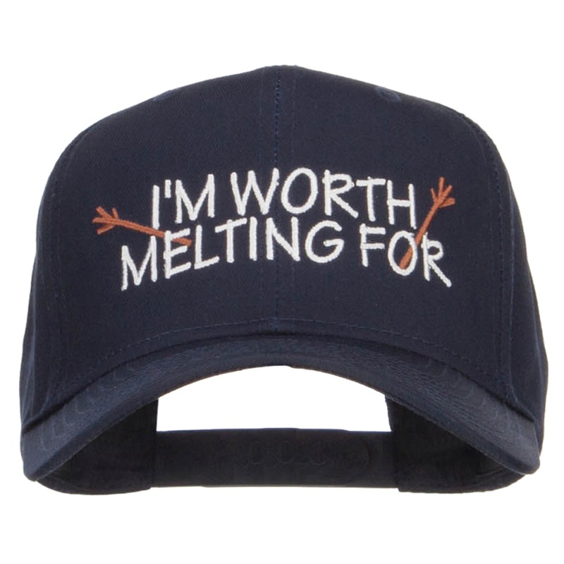 I’m Worth Melting For Embroidered Cap Navy One Size