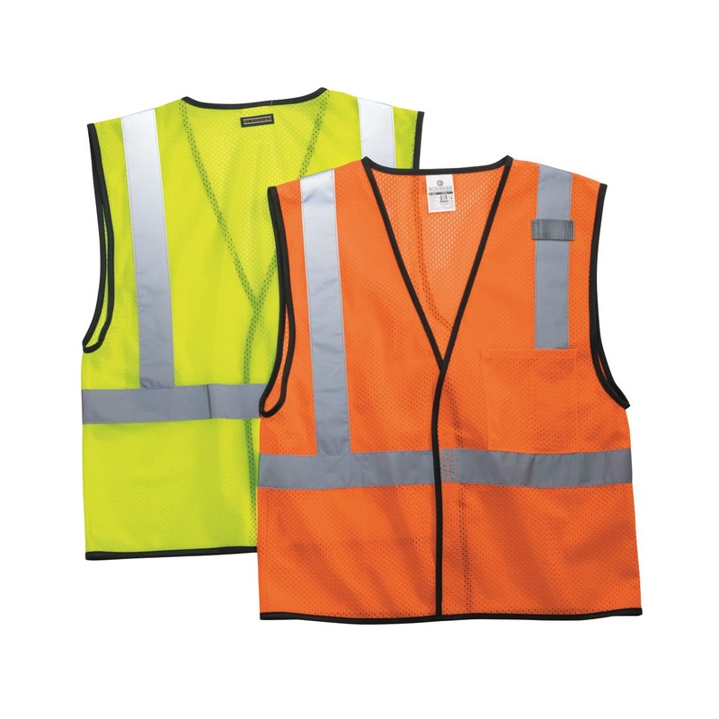 Kishigo 1193-1194 Economy Single Pocket Hook & Loop Mesh Vest Lime S/M