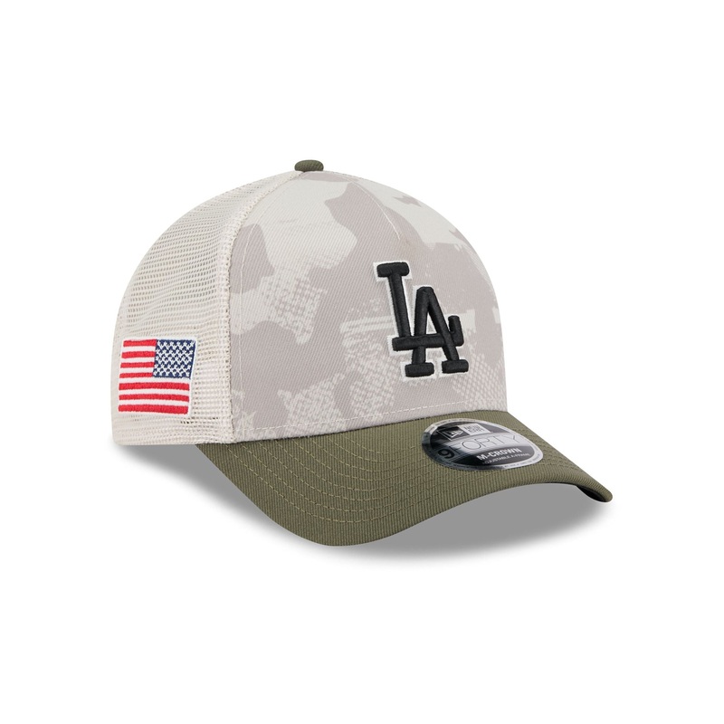 Los Angeles Dodgers Armed Forces Day 2025 9FORTY M-Crown A-Frame Trucker Hat One Size