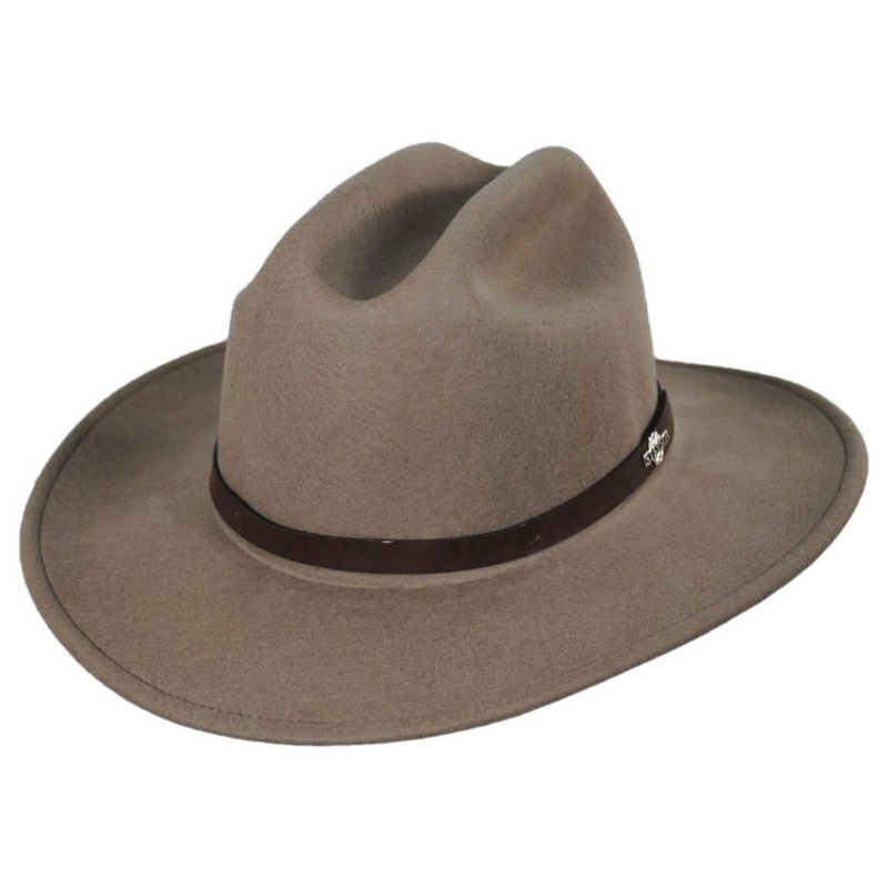 Route 66 Crushable Wool Felt Cattleman Western Hat MUSHROOM S