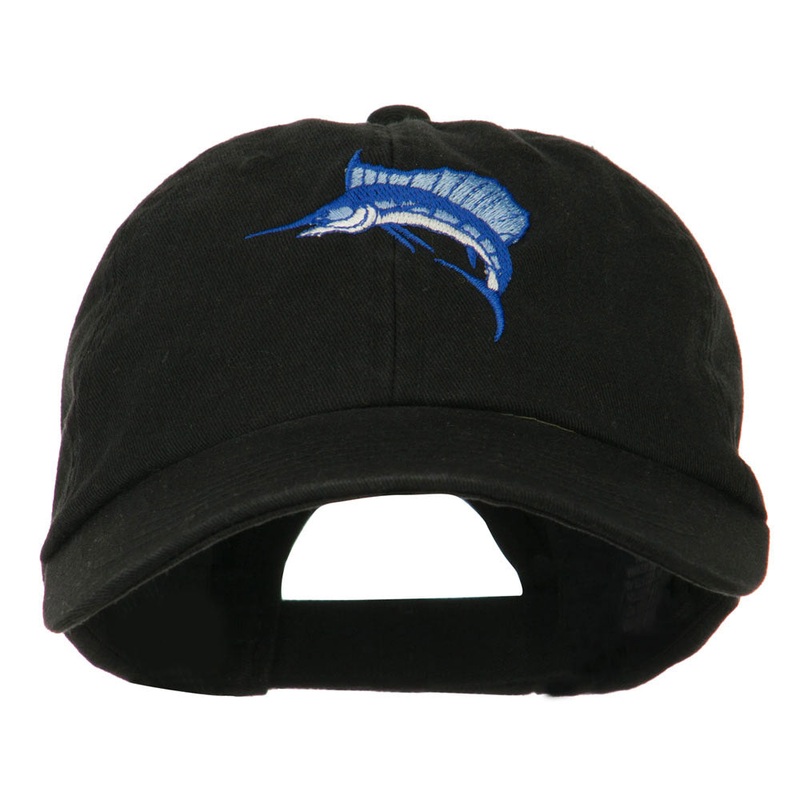 Sailfish Embroidered Washed Cap Black One Size
