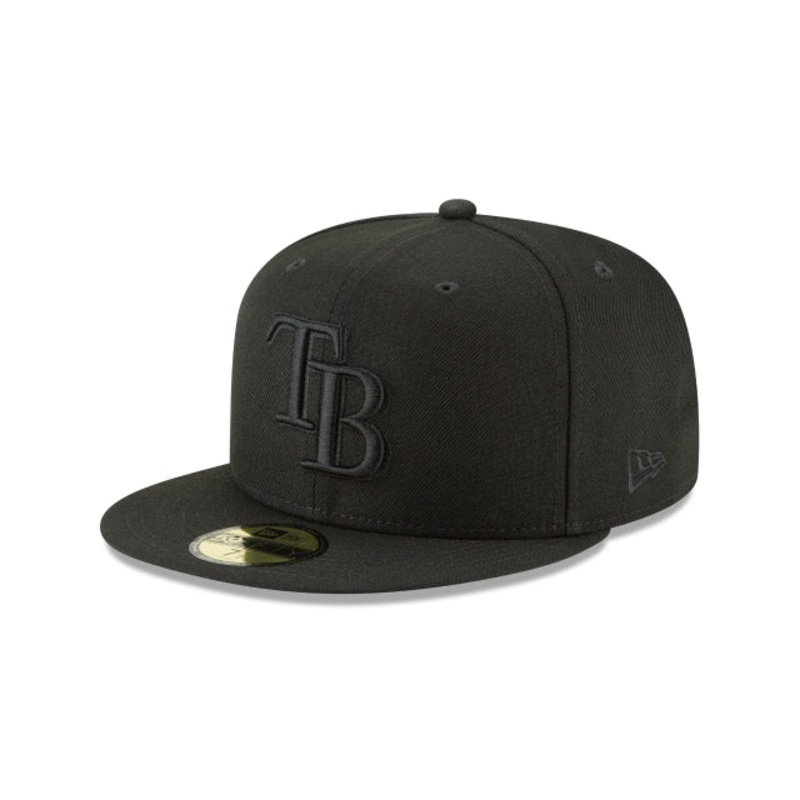 Tampa Bay Rays Blackout Basic 59FIFTY Fitted Hat 6 7/8