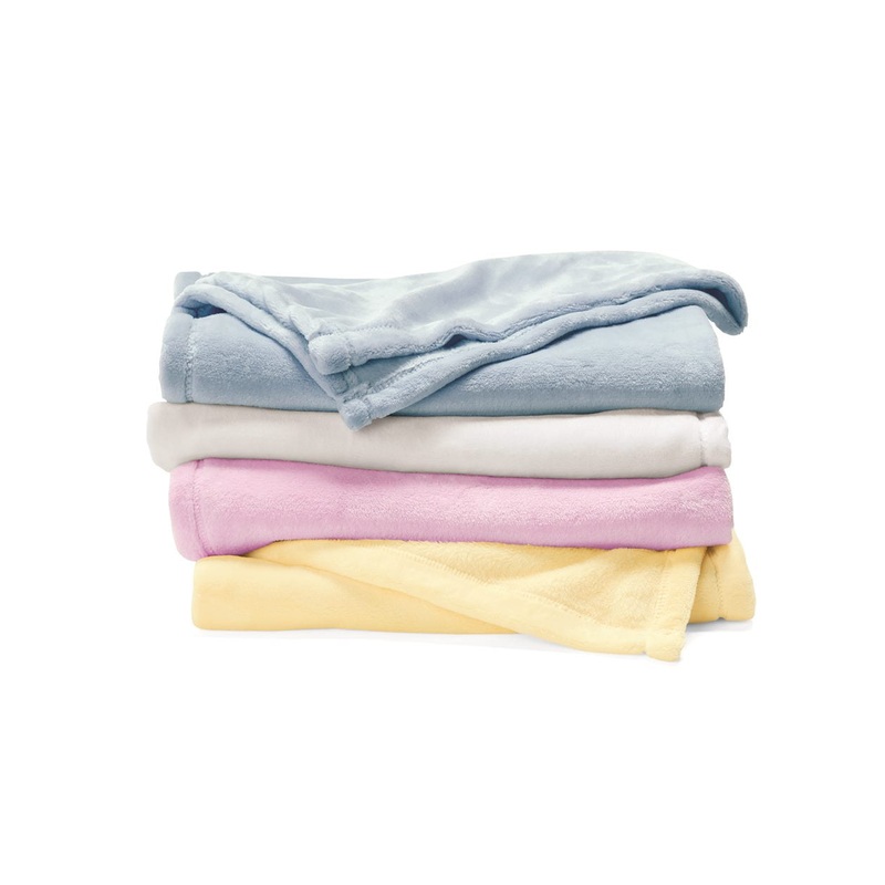 Alpine Fleece 8722 Mink Touch Luxury Baby Blanket – 30 in W x 40 in L Pure White
