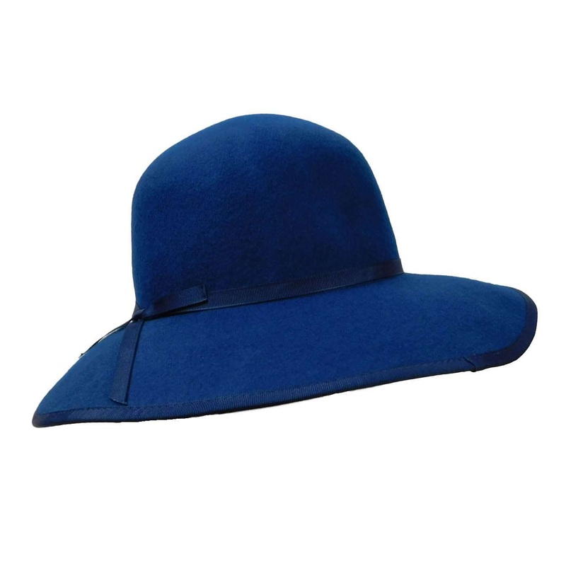 Big Brim Wool Felt Hat Navy
