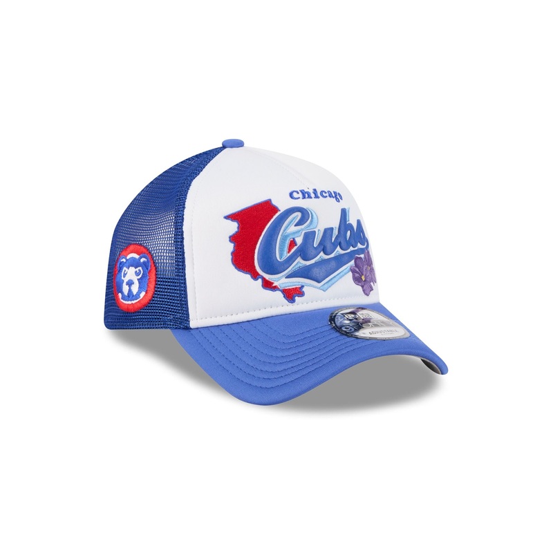Chicago Cubs State Flower 9FORTY A-Frame Trucker Hat One Size