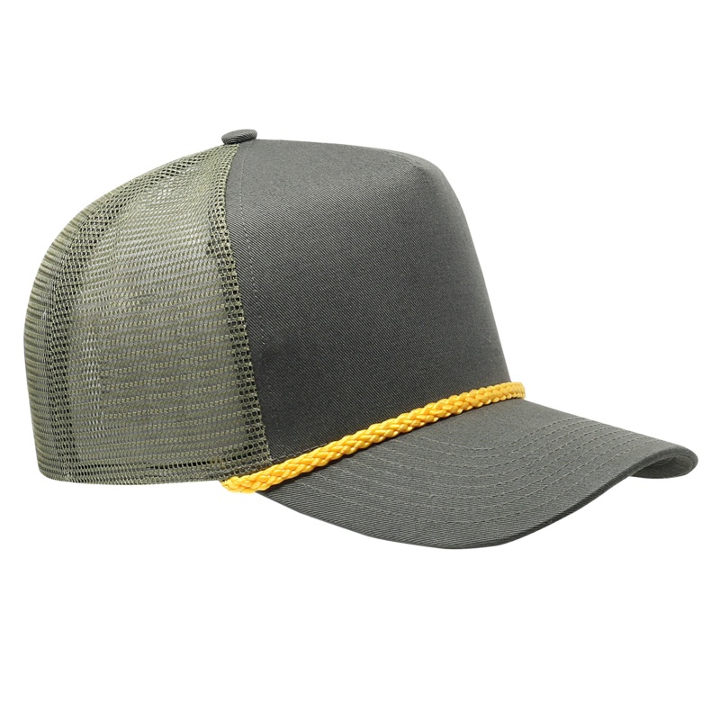 Cobra C256M 5 panel Cotton Twill Front, Mesh Back, Rope cap Loden_Gold