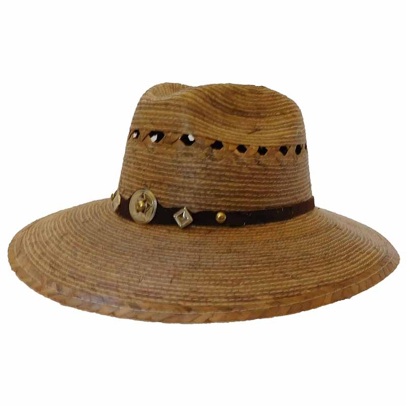 Explorer Burnt Palm Safari Hat – Texas Gold Hats Star Concho Band M/L (58.5 cm)